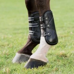 EquiFit D-Teq Open Front Boots -Equestrian Equipment Store 21386 black onhorse 1
