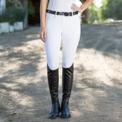 Hadley Mid-Rise Breeches By SmartPak - Full Seat -Equestrian Equipment Store 24690 white model