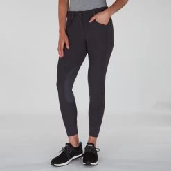 Piper Winter Softshell Breeches By SmartPak - Knee Patch -Equestrian Equipment Store 24847 charcoal bom 0229 1