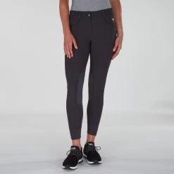 Piper Winter Softshell Breeches By SmartPak - Knee Patch -Equestrian Equipment Store 24847 charcoal bom 0239 1