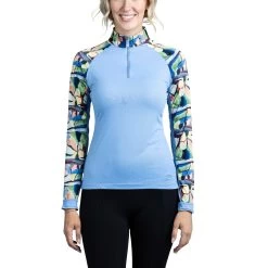 Kastel Signature 1/4 Zip Sun Shirt - Clearance! -Equestrian Equipment Store 25122 blueabstract 1