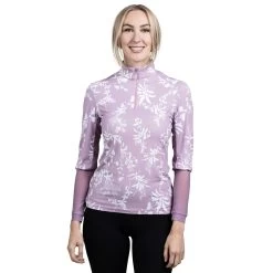Kastel Signature 1/4 Zip Sun Shirt - Clearance! -Equestrian Equipment Store 25122 lilacfloral 1