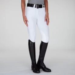 Piper Classic Show Low-Rise Breeches By SmartPak - Knee Patch -Equestrian Equipment Store 25633 white bom 1649