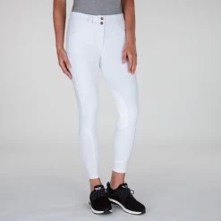 Piper Classic Show Low-Rise Breeches By SmartPak - Knee Patch -Equestrian Equipment Store 25633 white bom 1666