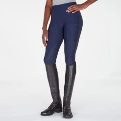 Piper Tights By SmartPak - Knee Patch 28 Piper Tights By SmartPak - Knee Patch -Equestrian Equipment Store 26007 navyblackheather bom 0004