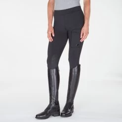 Piper Tights By SmartPak - Knee Patch 34 Piper Tights By SmartPak - Knee Patch -Equestrian Equipment Store 26007 solidblack bom 0021