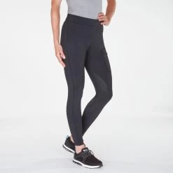 Piper Tights By SmartPak - Knee Patch 36 Piper Tights By SmartPak - Knee Patch -Equestrian Equipment Store 26007 solidblack bom 0057