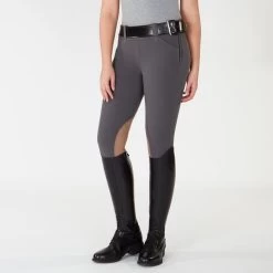 Piper Tan Patch Low-Rise Side Zip Breeches By SmartPak -Equestrian Equipment Store 27140 charcoaltanpatch bom 0586