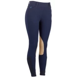 Piper Tan Patch Low-Rise Side Zip Breeches By SmartPak -Equestrian Equipment Store 27140 navy right