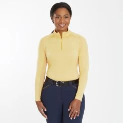 Piper SmartCore™ Long Sleeve ¼ Zip Sun Shirt- Clearance! -Equestrian Equipment Store 29332 lemonyellow 4309