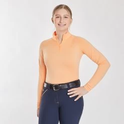 Piper SmartCore™ Long Sleeve ¼ Zip Sun Shirt- Clearance! -Equestrian Equipment Store 29332 melon 1