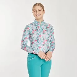 Piper SmartCore™ Long Sleeve ¼ Zip Sun Shirt- Clearance! -Equestrian Equipment Store 29332 multifloral 1