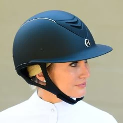 One K Avance Wide Brim Chrome Stripe Helmet 9 One K Avance Wide Brim Chrome Stripe Helmet -Equestrian Equipment Store 29865 navymatte l1