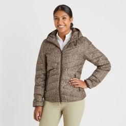 Piper Down Jacket By SmartPak -Equestrian Equipment Store 30463 tanherrinbone 14003