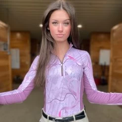Arista Performance 1/4 Zip - Clearance! -Equestrian Equipment Store 30923 ridepinkpaisley 3