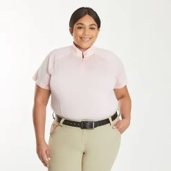 Piper SmartCore™ Short Sleeve ¼ Zip Sun Shirt- Clearance! -Equestrian Equipment Store 31292 lightrose 24994