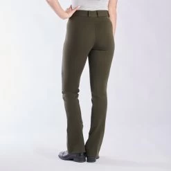 Piper Knit Mid-Rise Boot Cut Breeches By SmartPak - Knee Patch -Equestrian Equipment Store 31466 dark olive 3353