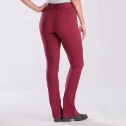 Piper Knit Mid-Rise Boot Cut Breeches By SmartPak - Knee Patch - Clearance! -Equestrian Equipment Store 31466 merlot charcoal 8474