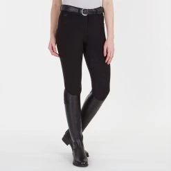 Piper Knit Mid-Rise Breeches By SmartPak - Full Seat -Equestrian Equipment Store 31469 black 1207