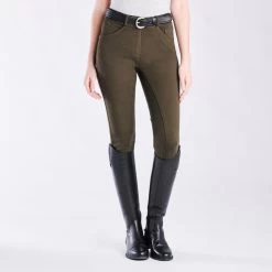 Piper Knit Mid-Rise Breeches By SmartPak - Full Seat -Equestrian Equipment Store 31469 dark olive bom1478