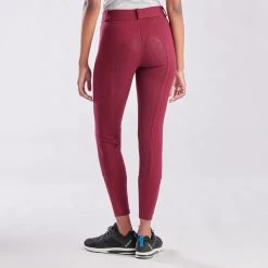 Piper Knit Mid-Rise Breeches By SmartPak - Full Seat - Clearance! -Equestrian Equipment Store 31469 merlot charcoal 8619
