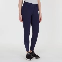 Piper Knit Mid-Rise Breeches By SmartPak - Full Seat -Equestrian Equipment Store 31469 navy 1758