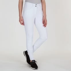 Piper Knit Mid-Rise Breeches By SmartPak - Full Seat -Equestrian Equipment Store 31469 white 1096