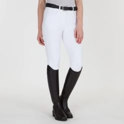 Piper Knit Mid-Rise Breeches By SmartPak - Full Seat -Equestrian Equipment Store 31469 white 1122