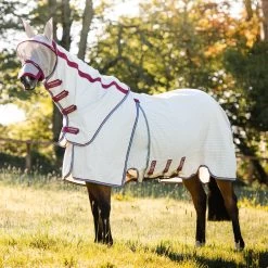 Rambo® Optimo Supreme Summer Turnout Sheet -Equestrian Equipment Store 31646 navycheckcherry 1