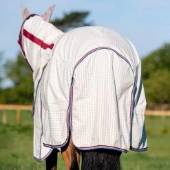 Rambo® Optimo Supreme Summer Turnout Sheet -Equestrian Equipment Store 31646 navycheckcherry 3