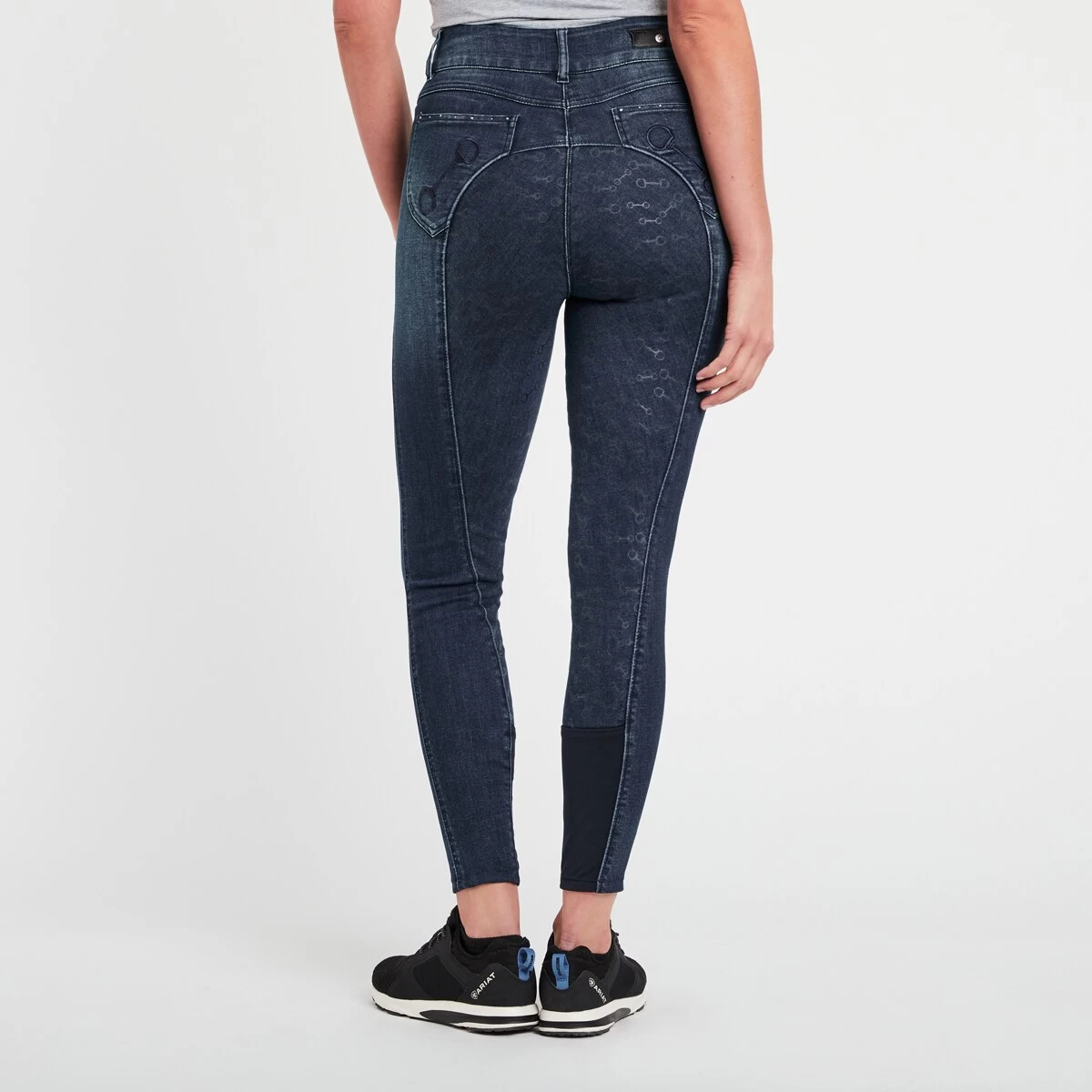 Horze Kaia Women's High Waist Denim Full Seat Breeches 4 Horze Kaia Women's High Waist Denim Full Seat Breeches - Image 4