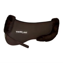 ThinLine Trifecta Half Pad With Sheepskin Rolls -Equestrian Equipment Store 32146 darkbrown side