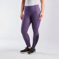Kerrits Thermo Tech Full Leg Tight - Knee Patch - Clearance! -Equestrian Equipment Store 32431 blackberry black 6286