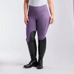 Kerrits Fleece Lite II Tights - Knee Patch - Clearance! -Equestrian Equipment Store 32432 lavender blackberry 5764
