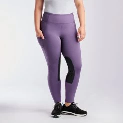Kerrits Fleece Lite II Tights - Knee Patch - Clearance! -Equestrian Equipment Store 32432 lavender blackberry 5767