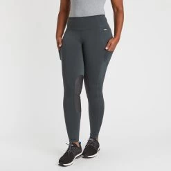 Kerrits Fleece Lite II Tights - Knee Patch - Clearance! -Equestrian Equipment Store 32432 spruceherringbone 12344