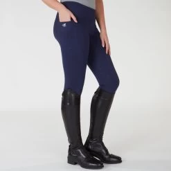 Piper Mid-Weight Tights By SmartPak - Knee Patch -Equestrian Equipment Store 32769 navy bom 879