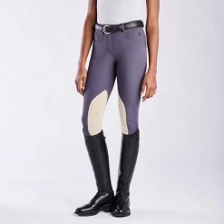Hadley High-Rise Breeches By SmartPak - Knee Patch - Clearance! -Equestrian Equipment Store 33067 charcoal tan bom1620