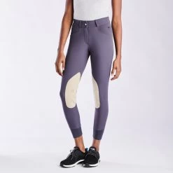 Hadley High-Rise Breeches By SmartPak - Knee Patch - Clearance! -Equestrian Equipment Store 33067 charcoal tan bom1623