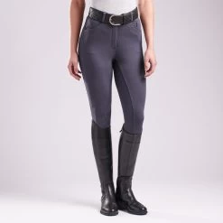 Piper Knit High-Rise Breeches By SmartPak - Full Seat 32 Piper Knit High-Rise Breeches By SmartPak - Full Seat -Equestrian Equipment Store 33073 charcoal 0712