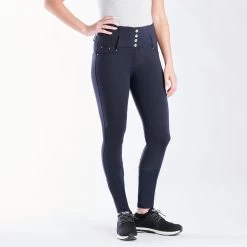 Horze Tara High Waist Silicone Full Seat Breeches -Equestrian Equipment Store 33186 navy 3783