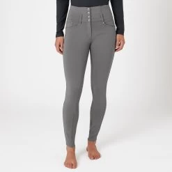 Horze Tara High Waist Silicone Full Seat Breeches - Clearance! -Equestrian Equipment Store 33186 steelgrey 1
