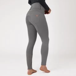 Horze Tara High Waist Silicone Full Seat Breeches - Clearance! -Equestrian Equipment Store 33186 steelgrey 3