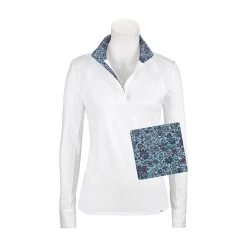 RJ Classics Maddie Long Sleeve Show Shirt W/ 37.5 Temperature Regulating Technology - Clearance -Equestrian Equipment Store 33198 bluepaislyfloral 3