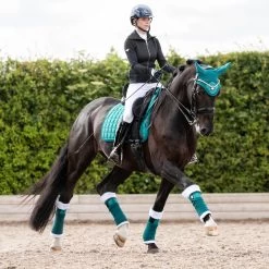 LeMieux Loire Classic Dressage Square Saddle Pad -Equestrian Equipment Store 33262 peacock lifestyle 3