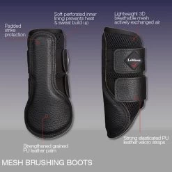 LeMieux Mesh Brushing Boots -Equestrian Equipment Store 33266 black diagram