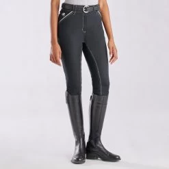 Piper Evolution High-Rise Breeches By SmartPak - Full Seat -Equestrian Equipment Store 33429 black white 8924