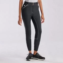 Piper Evolution High-Rise Breeches By SmartPak - Full Seat -Equestrian Equipment Store 33429 black white 8933