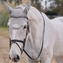 SmartPak Luxe Rider Reminders Ear Bonnet - Inhale/Exhale -Equestrian Equipment Store 33832 grey 001