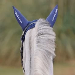 SmartPak Luxe Rider Reminders Ear Bonnet - Inhale/Exhale -Equestrian Equipment Store 33832 navy l1